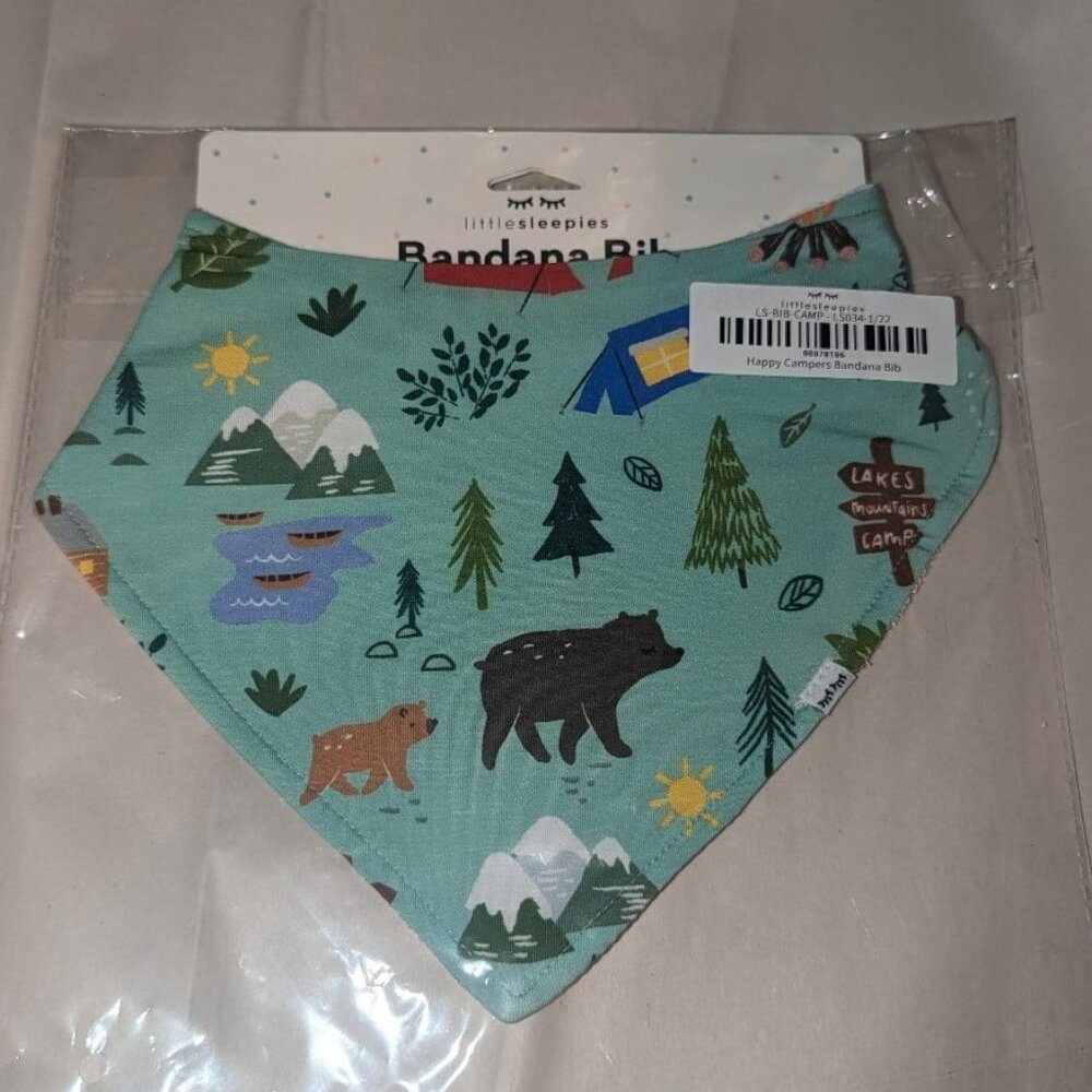 Little Sleepies Happy Camper Bib NEW NWT NIB